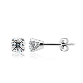 1 Carat Real Diamond Stud Earrings In 14K White Gold.  Amazing Clarity. Totally Eye Clean SI Clarity.  First Time Offer!  Lowest Price Anywhere