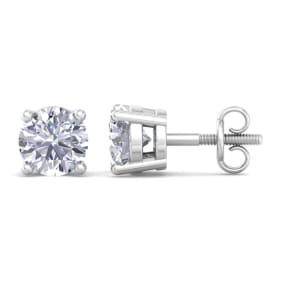 Amazing lab grown diamonds are finally available at the SuperJeweler price!  Check out these 2 carat total weight diamond stud earrings in 14 karat white gold at the lowest price anywhere!