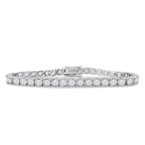 6 Carat Round Diamond Tennis Bracelet In Sterling Silver, 7 Inches