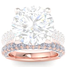 1 1/4 Carat Wedding Diamond Band Ring In 14K Rose Gold