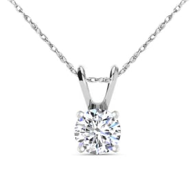 Lab Grown Diamond Necklace 1/2 Carat Diamond Necklace In 14 Karat White Gold (H-I Color, SI1-SI2 Clarity)