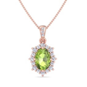 Peridot Necklace: 1 3/4 Carat Peridot and Diamond Necklace