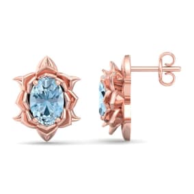 Aquamarine Earrings: 1 1/2 Carat Aquamarine Earrings