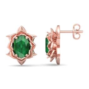 Emerald Earrings: 1 1/2 Carat Emerald Earrings