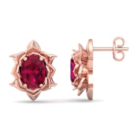 Ruby Earrings: 2 Carat Ruby Earrings