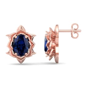 Sapphire Earrings: 2 Carat Sapphire Earrings