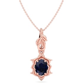 Sapphire Necklace: 1 Carat Sapphire Necklace