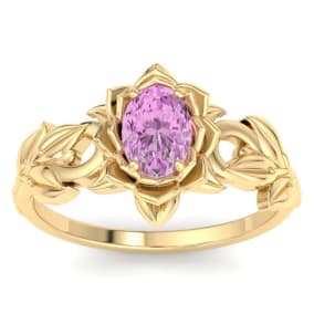 Pink Topaz Ring: 1 Carat Pink Topaz Ring