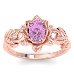 Pink Topaz Ring: 1 Carat Pink Topaz Ring