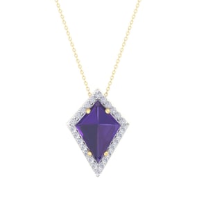Amethyst Necklace: 1 3/4 Carat Amethyst and Diamond Necklace