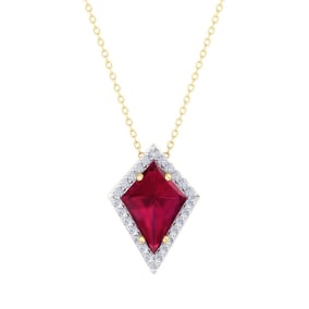 Ruby Necklace: 1 3/4 Carat Ruby and Diamond Necklace