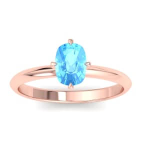 Blue Topaz Ring: 1 Carat Blue Topaz Ring