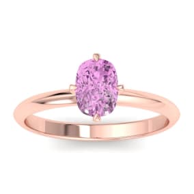 Pink Topaz Ring: 1 Carat Pink Topaz Ring