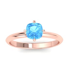 Blue Topaz Ring: 1 Carat Blue Topaz Ring