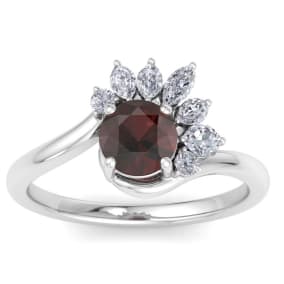 Garnet Ring: 2 Carat Garnet and Diamond Ring