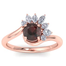 Garnet Ring: 2 Carat Garnet and Diamond Ring