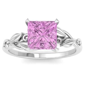 Pink Topaz Ring: 1 1/2 Carat Pink Topaz Ring