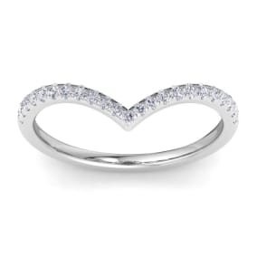 1/3 Carat Moissanite Band 14K White Gold