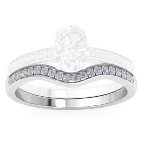 1/5 Carat Moissanite Band 14K White Gold