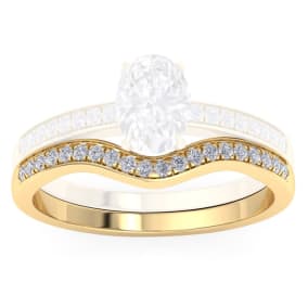 1/5 Carat Moissanite Band 14K Yellow Gold