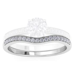 1/5 Carat Moissanite Band 14K White Gold