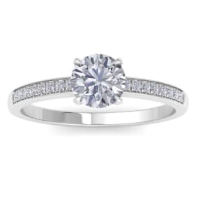 1 1/4 Carat Lab Grown Diamond Engagement Ring In 14K White Gold