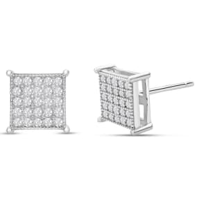 1/4 Carat Natural Diamond Stud Earring In Sterling Silver