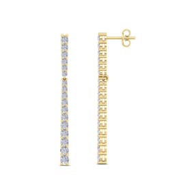 1 Carat Lab Grown Diamond Bar Earrings In 14 Karat Yellow Gold, 1 1/2 Inches