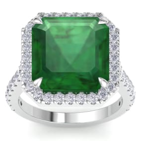 Emerald Ring: 11.69 Carat Emerald and Diamond Ring