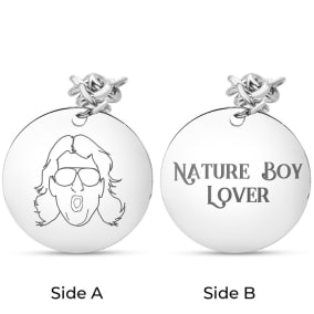 "Nature Boy Lover" Ladies Dangling Dangling Circle Tag Bracelet in Stainless Steel With Free Custom Engraving, Nature Boy Fan Collection by SuperJeweler™