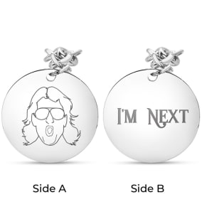"I'm Next" Ladies Dangling Dangling Circle Tag Bracelet in Stainless Steel With Free Custom Engraving, Nature Boy Fan Collection by SuperJeweler™
