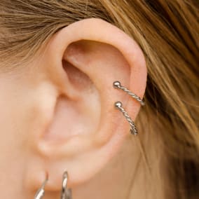 Sterling Silver Rope Ear Cuff