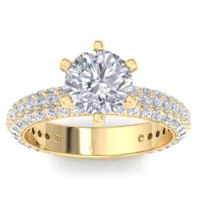 3 Carat Diamond Engagement Ring In 14K Yellow Gold
