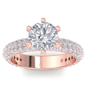 3 Carat Diamond Engagement Ring In 14K Rose Gold