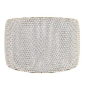 52 Carat Diamond Bangle Bracelet In 14K Yellow Gold, 2 Inches Wide