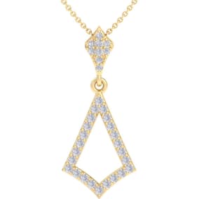 1/3 Carat Natural Diamond Chandelier Necklace In 14 Karat Yellow Gold, 18 Inches
