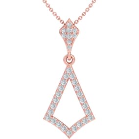 1/3 Carat Diamond Chandelier Necklace In 14 Karat Rose Gold, 18 Inches