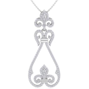 3/4 Carat Diamond Chandelier Necklace In 14 Karat White Gold, 18 Inches