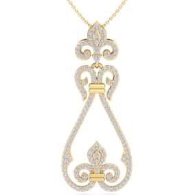 3/4 Carat Diamond Chandelier Necklace In 14 Karat Yellow Gold, 18 Inches