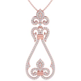 3/4 Carat Diamond Chandelier Necklace In 14 Karat Rose Gold, 18 Inches