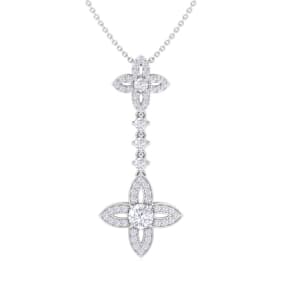 2 Carat Diamond Chandelier Necklace In 14 Karat White Gold, 18 Inches