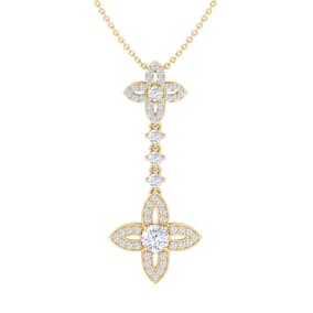 2 Carat Diamond Chandelier Necklace In 14 Karat Yellow Gold, 18 Inches