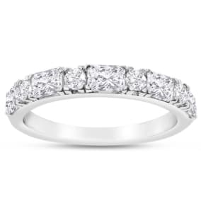 1 Carat Lab Grown Diamond Wedding Band Ring In 14K White Gold