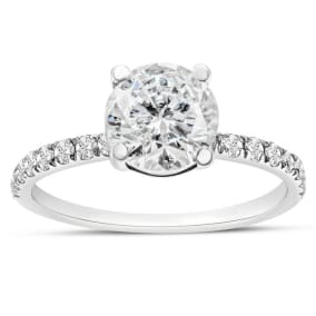 2 1/4 Carat Lab Grown Diamond Classic Engagement Ring In 14K White Gold