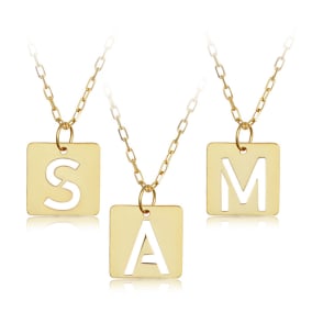 Initial Necklace In 14 Karat Yellow Gold, 16-18 Inches - All Initials Available