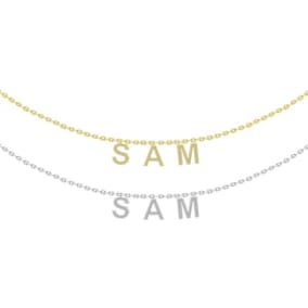 Little Girls Personalized Name Necklace, Choose White Gold Or Yellow Gold Overlay, 3 Letters. So Cute!