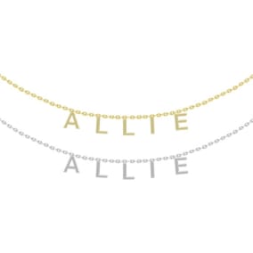 Little Girls Personalized Name Necklace, Choose White Gold Or Yellow Gold Overlay, 5 Letters. So Cute!