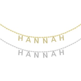 Little Girls Personalized Name Necklace, Choose White Gold Or Yellow Gold Overlay, 6 Letters. So Cute!