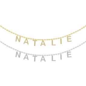 Little Girls Personalized Name Necklace, Choose White Gold Or Yellow Gold Overlay, 7 Letters. So Cute!
