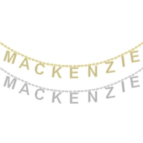 Big Girls Personalized Name Necklace, Choose White Gold Or Yellow Gold Overlay, 9 Letters. So Cute!